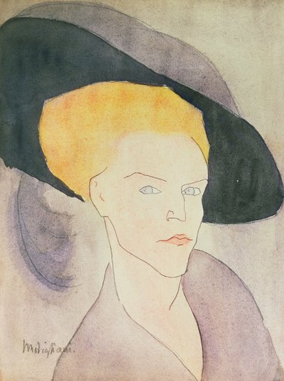 Tête de Femme portant un chapeau, 1907 - Amedeo Modigliani