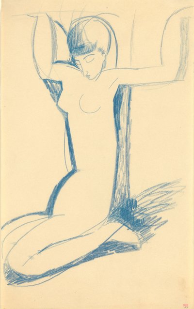 Caryatide bleue agenouillée - Amedeo Modigliani