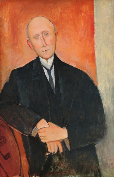 Homme sur fond orange - Amedeo Modigliani