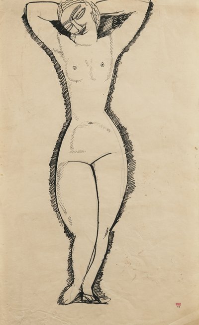Nu debout avec les bras levés, 1911 - Amedeo Modigliani