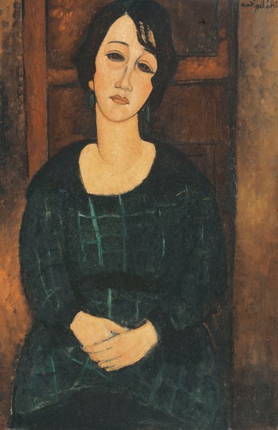 Femme en robe à carreaux - Amedeo Modigliani