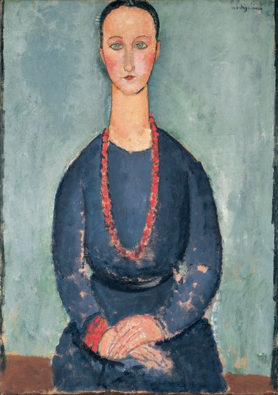 Femme avec un collier rouge, 1918 - Amedeo Modigliani