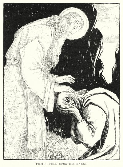 Festus tomba à genoux (gravure) - Amelia M. (attr.to) Bowerley or Bauerle