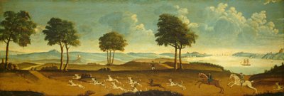 Scène de chasse avec un port - American 18th Century