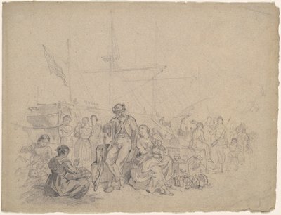 Scène de Quai - American 19th Century