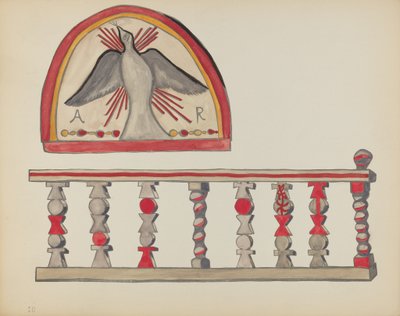 Planche 10 : Saint-Esprit (Lunette) : Du portfolio "Dessins coloniaux espagnols du Nouveau-Mexique" - American 20th Century