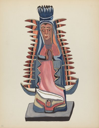 Planche 31 : Notre-Dame de Guadalupe : Du portfolio "Dessins coloniaux espagnols du Nouveau-Mexique" - American 20th Century