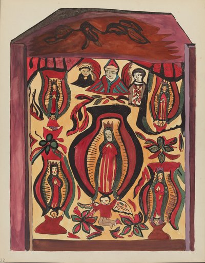 Planche 32 : Notre-Dame de Guadalupe : Du portfolio "Dessins coloniaux espagnols du Nouveau-Mexique" - American 20th Century