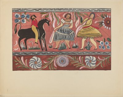 Planche 42 : Design de coffre peint : Du portfolio "Designs coloniaux espagnols du Nouveau-Mexique" - American 20th Century