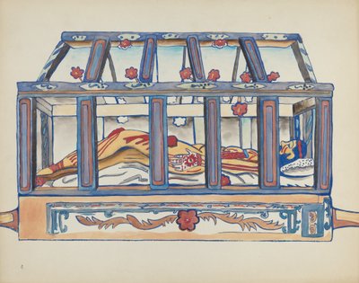 Planche 4 : Christ dans le Sépulcre : Du Portfolio "Dessins Coloniaux Espagnols du Nouveau-Mexique" - American 20th Century
