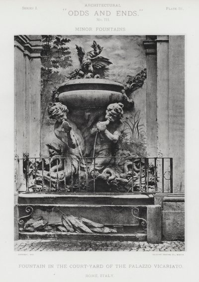 Fontaine dans la cour du Palazzo Vicariato, Rome, Italie - American Photographer (after)
