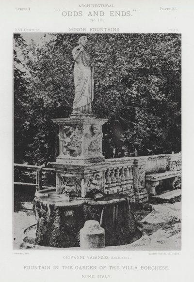 Fontaine dans le jardin de la Villa Borghese, Rome, Italie - American Photographer (after)