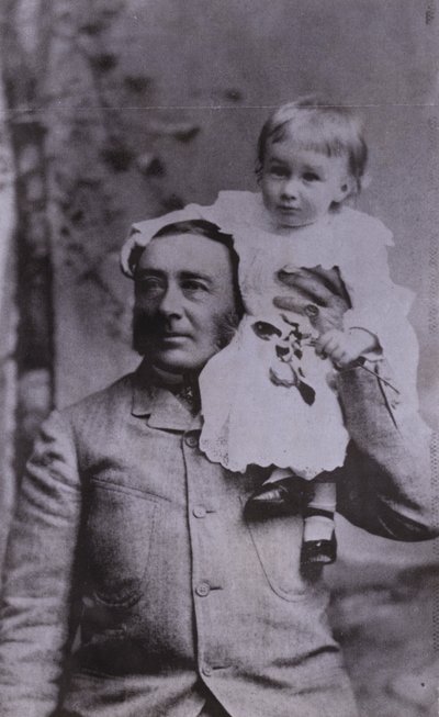 Franklin D. Roosevelt, homme politique américain et 32e président des États-Unis, enfant avec son père - American Photographer (after)