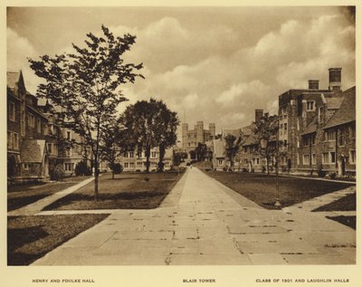 Université de Princeton : Henry et Foulke Hall ; Blair Tower ; Class of 1901 et Laughlin Halls - American Photographer (after)