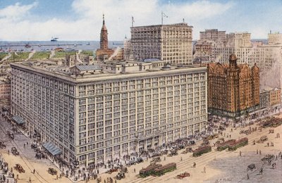 Chicago : Marshall Field and Company, rue State et rue Randolph, locaux de vente au détail du plus grand magasin du monde (photo couleur) - American Photographer
