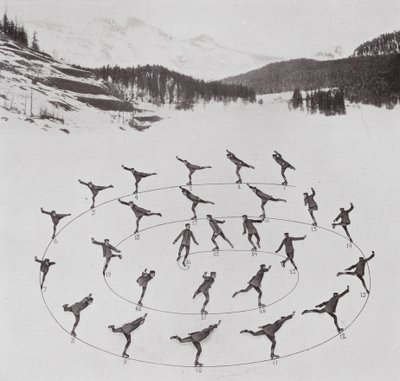 Patinage avec Bror Meyer : Spirale extérieure avant (photo n/b) - American Photographer