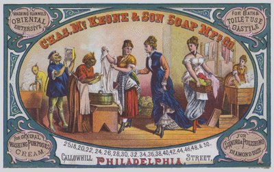 Publicité pour la Charles McKeone & Son Soap Manufacturing Company, Philadelphie, Pennsylvanie, USA - American School