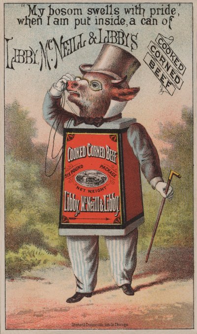 Publicité pour le corned-beef cuit de Libby, McNeill & Libby - American School