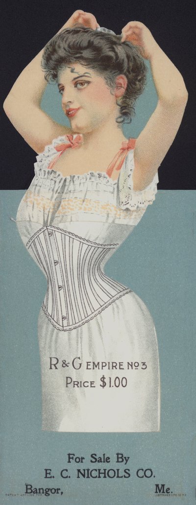 Publicité pour les corsets pour femmes R & G - American School
