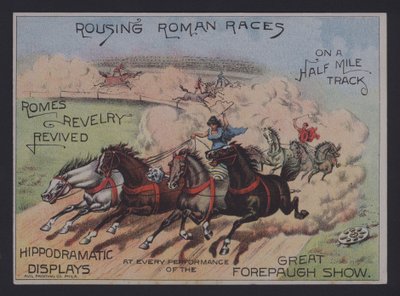 Publicité pour le Grand Spectacle Forepaugh - American School