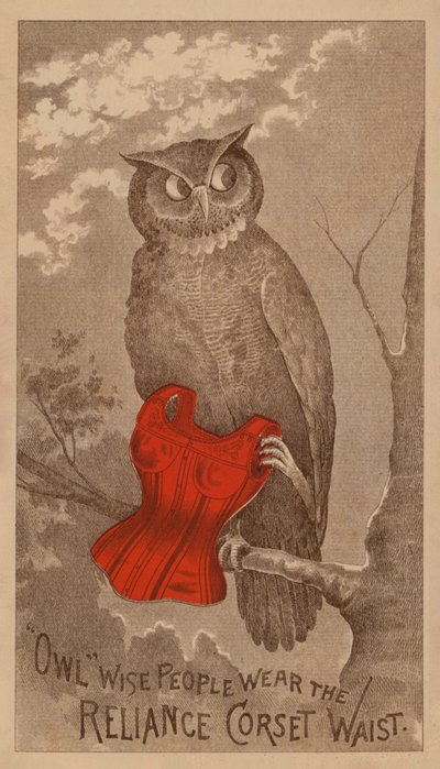 Carte publicitaire pour les corsets Reliance - American School
