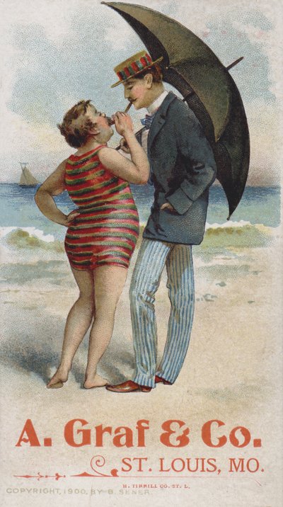 Carte de visite américaine annonçant A Graf  Company, St Louis, Missouri (chromolitho) - American School