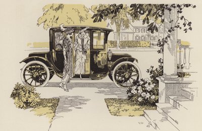 Automobile line illustrations, pre WW1 (litho) - American School