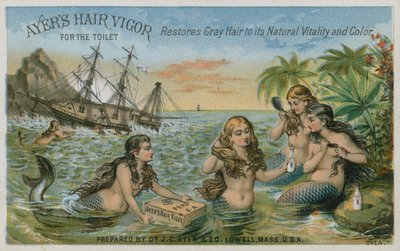 Ayers Hair Vigor pour la toilette, carte de commerce - American School