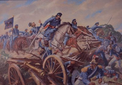 Bataille de Resaca de la Palma, guerre américano-mexicaine (aquarelle sur papier) - American School