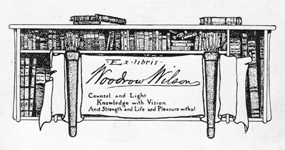 Ex-libris du président Woodrow Wilson (1856-1924) (impression) - American School