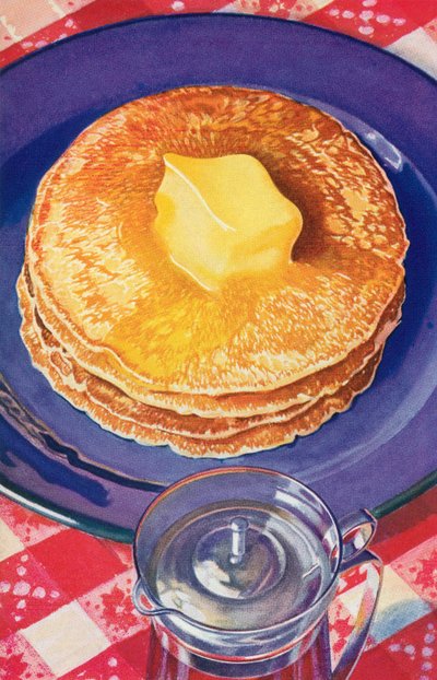 Beurre Fondant sur une Pile de Crêpes - American School