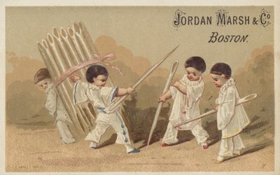 Enfants avec des aiguilles à coudre - American School
