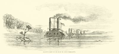Flotte de Davis en route pour rejoindre celle de Farragut, juillet 1862 - American School