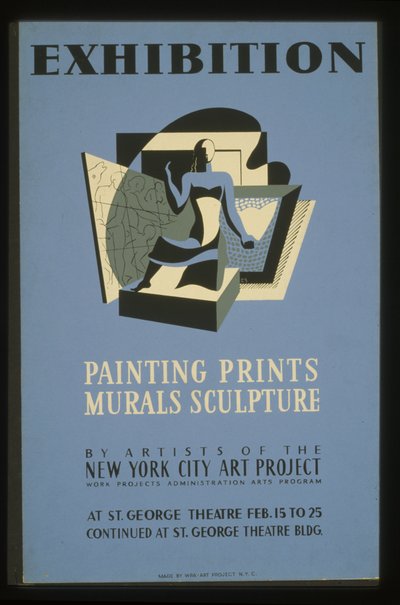 Exposition de peintures, gravures, fresques, sculptures par des artistes du New York City Art Project - American School