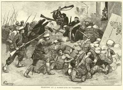 Combat à une barricade à Valence - American School