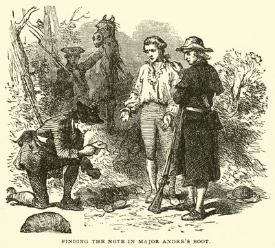 Découverte de la note dans la botte du Major André - American School
