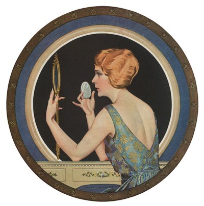 Flapper se maquillant devant un miroir - American School