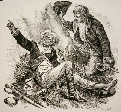 Le général Herkimer, blessé et dirigeant la bataille d