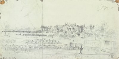 Vue générale à la fin de la bataille, des carnets de croquis de la guerre civile - American School