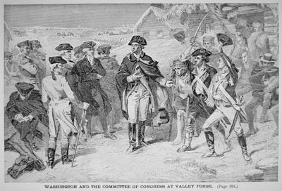 George Washington à Valley Forge avec son armée continentale, hiver et printemps - American School