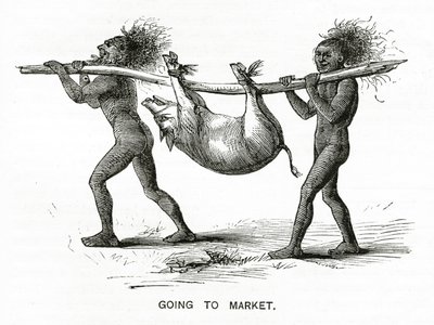 Aller au marché, illustration de Appletons Journal, 4 mai 1872 - American School