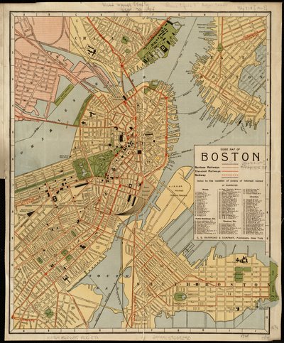 Carte guide de Boston - American School