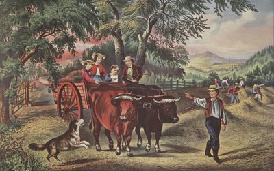 Temps des foins, La première charge, pub. 1868, Currier & Ives - American School