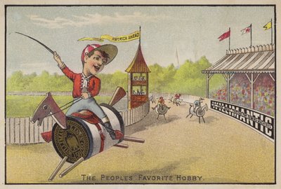 Course de chevaux sur des bobines de coton - American School