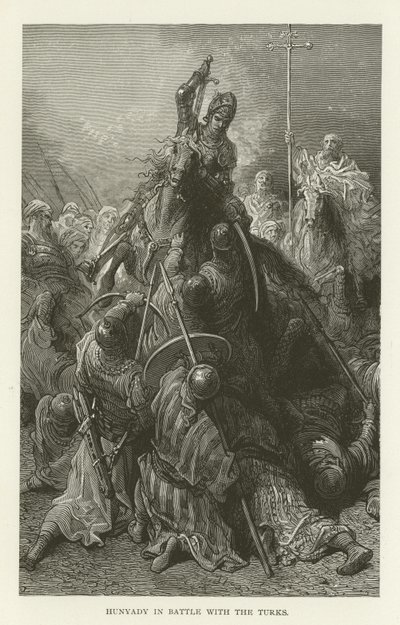 Hunyadi en bataille avec les Turcs - American School