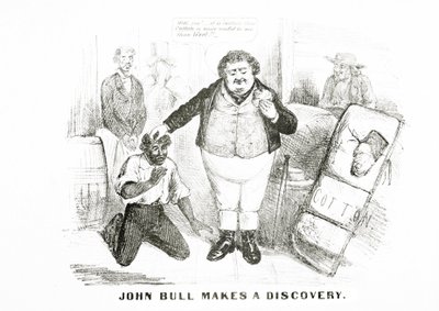 John Bull fait une découverte (lithographie) - American School