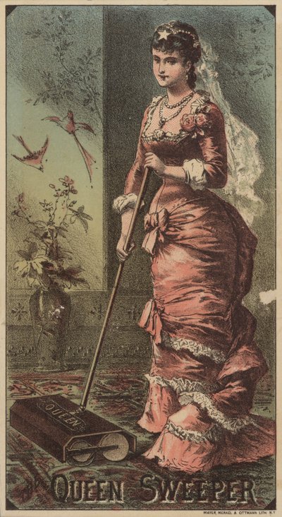 Dame utilisant un balai mécanique Queen - American School