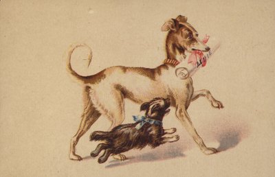 Grand et petit chien courant - American School