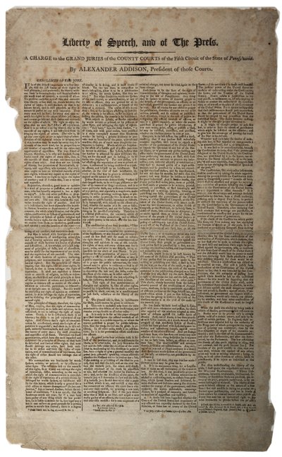 Liberté de parole et de la presse, janvier 1799 - American School