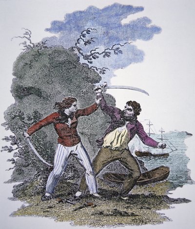 Mary Read combat un autre pirate pour sauver la vie de son amant - American School